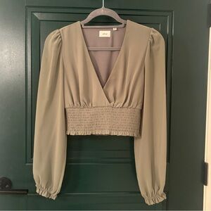 Aritzia Wistful Blouse in sage